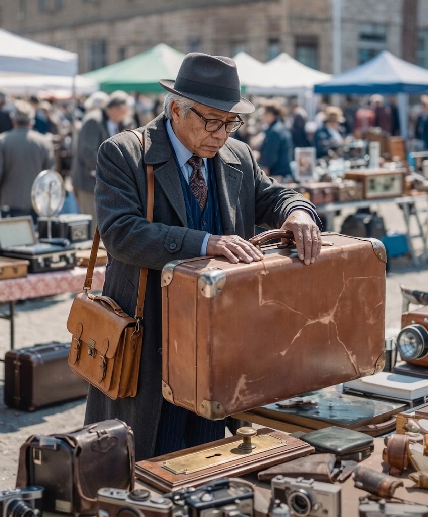 En mand gik forbi et af byens mest berømte indkøbscentre og bemærkede en kuffert til salg, som han købte. Men da han kom hjem og åbnede den, blev han chokeret over, hvad han så indeni.