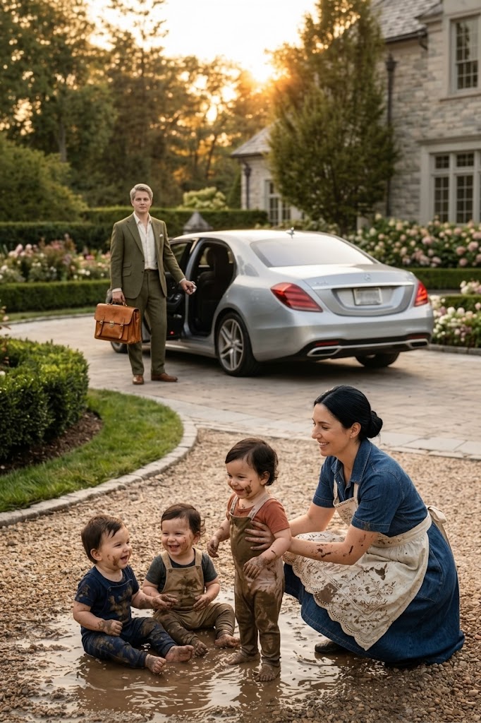 Milliardæren kom hjem fra arbejde, og da han så sine børn lege i mudderet, lyttede han ikke engang til barnepigens forklaring. Det, han gjorde derefter, chokerede alle.