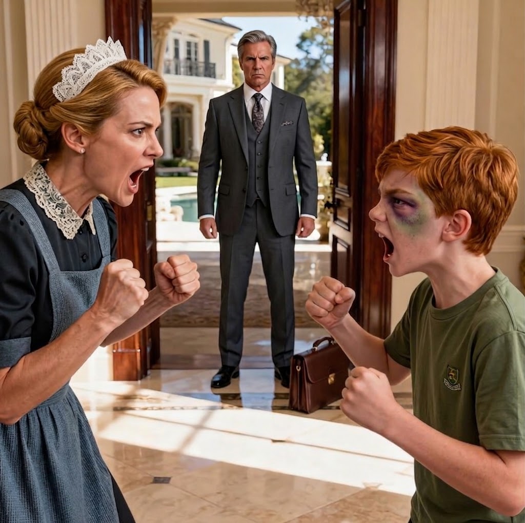 Millionæren vendte hjem, og da han så barnet dækket af blå mærker, gjorde han noget ved tjenestepigen, der forvandlede barnet til sten.