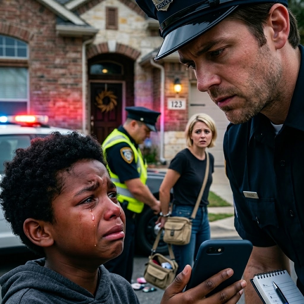 Accettai di fare da babysitter a mio nipote di sette anni, il figlio della mia sorella, solo per una notte. La mattina dopo, alla mia porta bussarono due agenti di polizia. “È sotto arresto per sequestro di minore,” disse uno di loro. Dietro di loro, mia sorella singhiozzava, sostenendo che io avessi preso suo figlio senza permesso. Rimasi paralizzata… fino a quando mio nipote fece un passo avanti, le mani tremanti. “Agente… per favore, guardi questo,” disse.