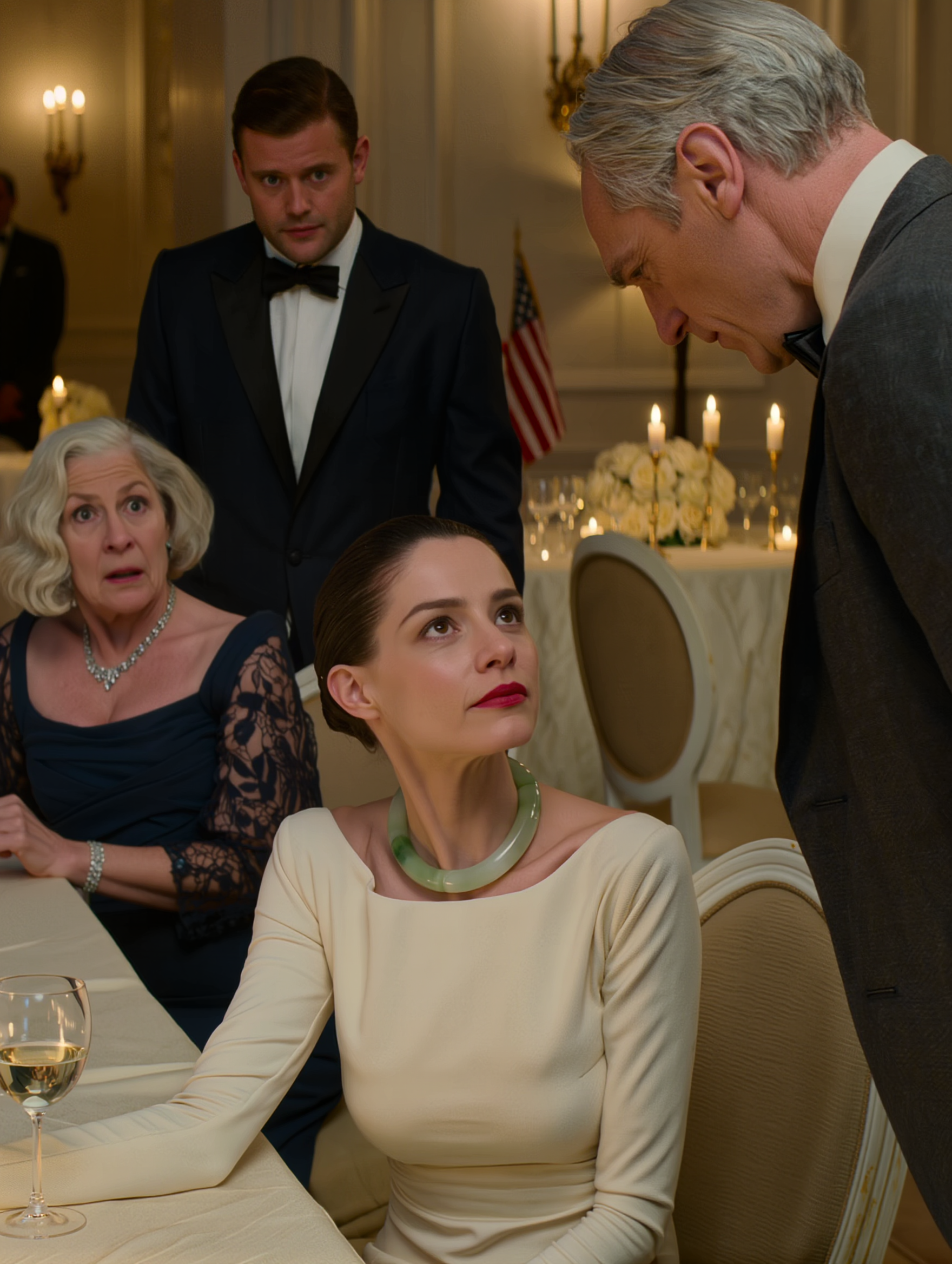 Min svigermor tilbragte hele middagen i Georgetown med at smile, mens hun stille gav mig et glimt i min halskæde, min hjemby og den familie, jeg kom fra. Min mand sagde kun ét ord – “Mor” – og rakte så ud efter sin gaffel igen. Jeg forblev stille. Men tre minutter senere kom en sen kvinde ind i lokalet og ændrede hendes blik på mig for altid.