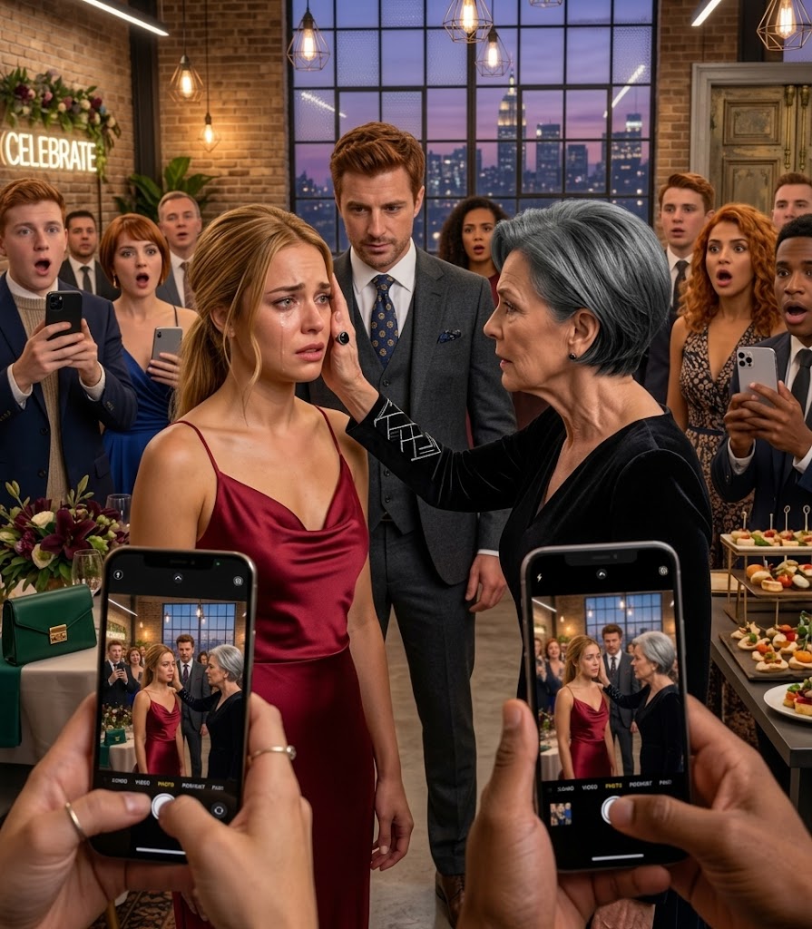 Durante la cena di compleanno di mio marito, mia suocera esplose: “Questa casa appartiene a noi!” Non appena dissi “No”… mi schiaffeggiò brutalmente davanti a 150 invitati.