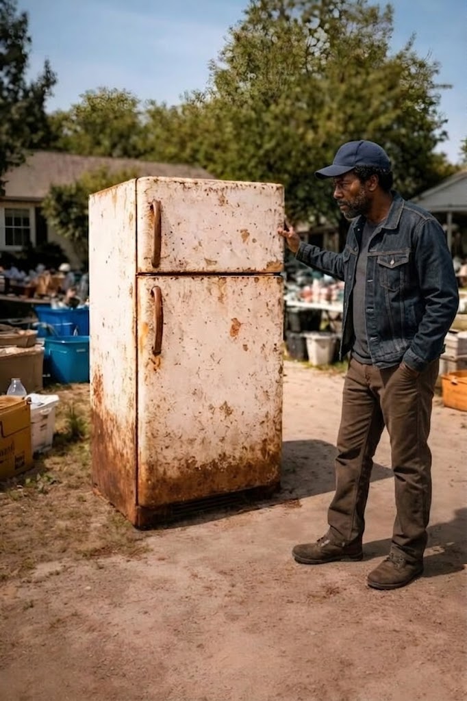 En mand købte et køleskab til en meget rimelig pris, men da han fik det hjem og åbnede døren, blev han lamslået.
