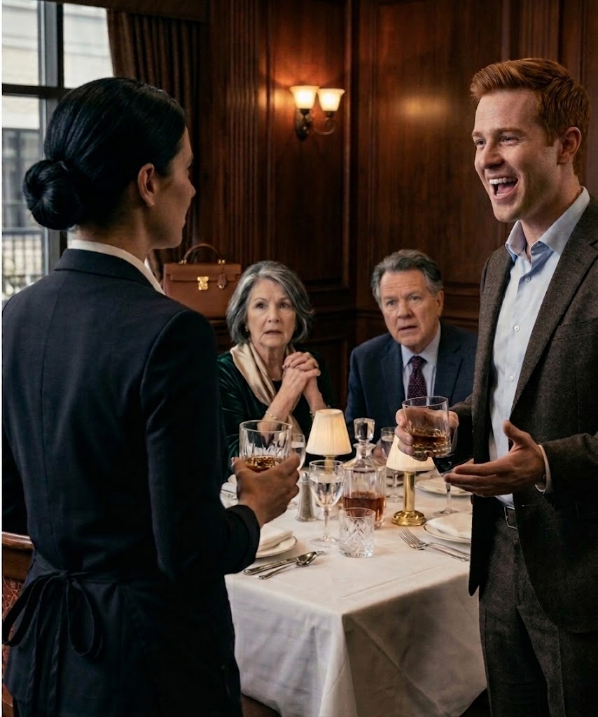 Min chef afsluttede min rolle på et overfyldt steakhouse og forsøgte at gøre det til et offentligt øjeblik. Investoren ved nabobordet gav mig sit visitkort og sagde: “Vi ses i morgen.”