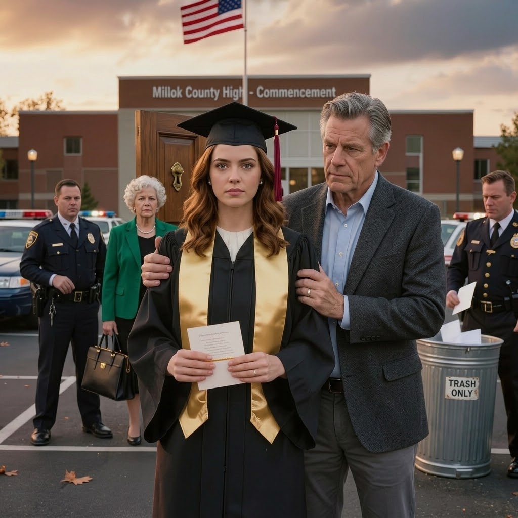 Ved min dimission rejste min far sig på tribunen og råbte: “Klap ikke – jeg betalte for den uddannelse, ikke hende.” To tusind mennesker stirrede. Mine hænder rystede, men jeg smilede, trådte tilbage til podiet og sagde syv ord. Dekanen vendte sig mod min far. Sikkerhedspersonalet var allerede på vej hen imod ham.