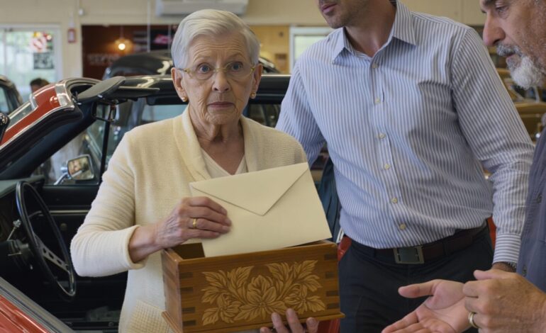 Mio marito è morto, mio ​​figlio ha venduto l’auto d’epoca che aveva restaurato per 15 anni solo per comprare un armadio a sua moglie, ma nel momento in cui ho visto il garage vuoto, l’acquirente ha chiamato e ha pronunciato una frase che ha mandato in frantumi il mondo di mio figlio e lo ha costretto ad affrontare l’ultimo segreto che mio marito aveva lasciato sul sedile del passeggero.
