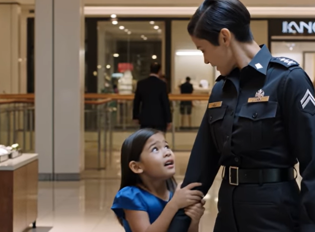 Min 8-årige greb fat i mit håndled og hviskede: “Mor, shh … rør dig ikke” – Så hørte jeg en mand sige gennem en badeværelsesdør i et indkøbscenter: “Målet er angrebet. Maisie Barnes’ datter. Hun har en blå kjole på,” og da sikkerhedsvagterne fik fat i ham, havde de mennesker, der altid kaldte mig “for grov til at være mor”, ingen anelse om, at der allerede lå en gul bankkvittering i min lomme og ventede på at ødelægge deres perfekte image.