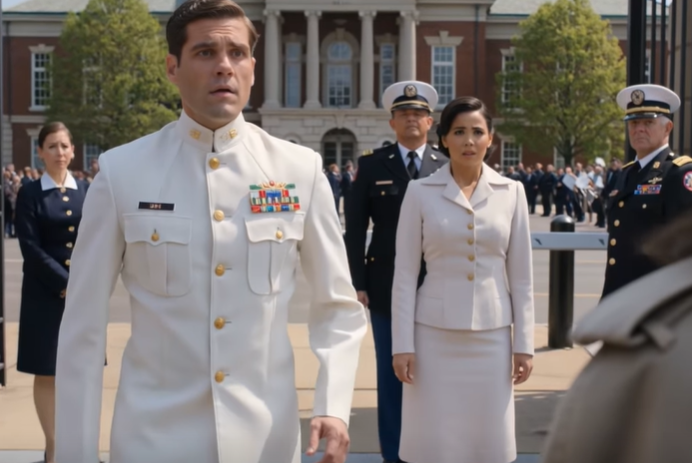 “Frue, De er ikke på listen,” sagde vagten til mig, mens min bror lo, og mine forældre gik forbi mig ved hans flådeceremoni – men da en sort regeringssedan stoppede ved porten, og en firestjernet general kiggede direkte på mig og sagde: “Der er De, admiral Hayes,” glemte familien, der i årevis kaldte mig en glorificeret papirhandler, hvordan man trækker vejret.