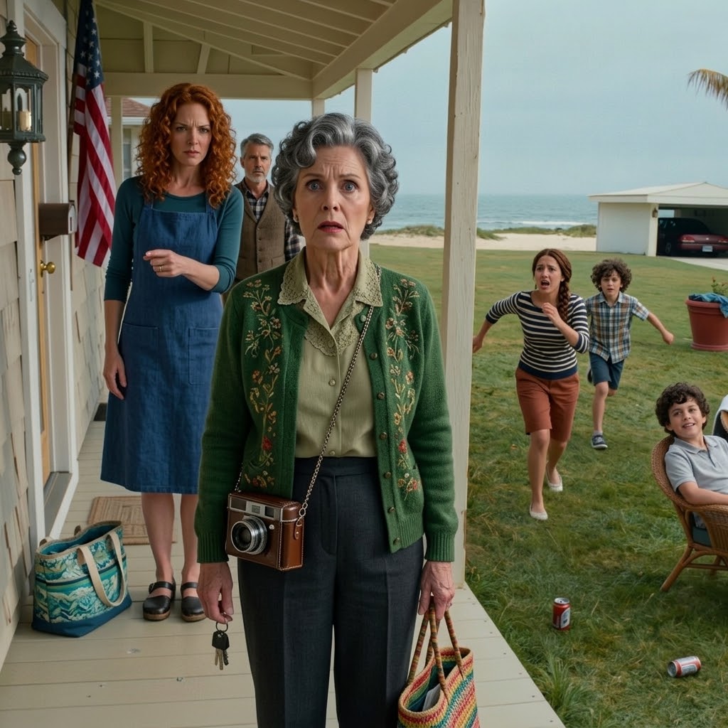 Jeg gik hen for at hvile mig i mit strandhus, men fandt min svigerdatter der med hele sin familie. Hun så på mig med foragt og sagde: “Hvad laver denne kvinde her? Vi har ikke plads til dig!” Jeg smilede bare. Men det, jeg gjorde derefter, forvandlede hendes liv til et mareridt.