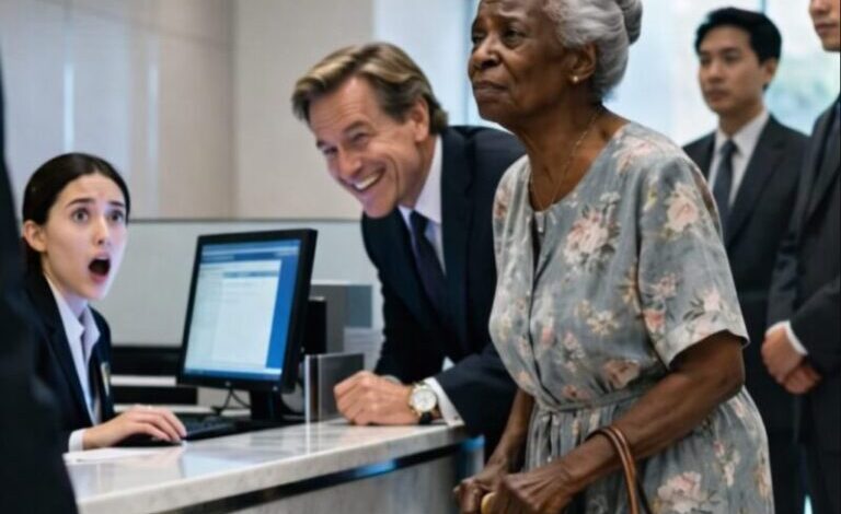 “Jeg vil bare lige tjekke, hvor meget der er tilbage på min konto,” sagde den gamle dame stille, og hele banken blev stille. Det, der skete derefter, overraskede alle.