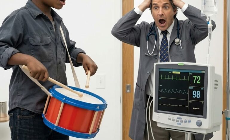 Barnet, der brasede ind på hospitalsstuen, kunne ikke have forestillet sig, at det at spille på sit instrument kunne få fatale konsekvenser for dets mor.