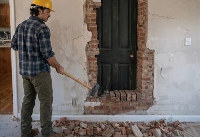 Herremanden modtog et tilbud om at renovere en lejlighed. Da han begyndte at nedbryde væggen og åbnede en skjult dør, chokerede det, han så indeni, manden.