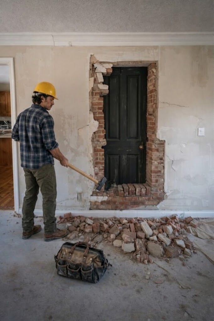 Herremanden modtog et tilbud om at renovere en lejlighed. Da han begyndte at nedbryde væggen og åbnede en skjult dør, chokerede det, han så indeni, manden.