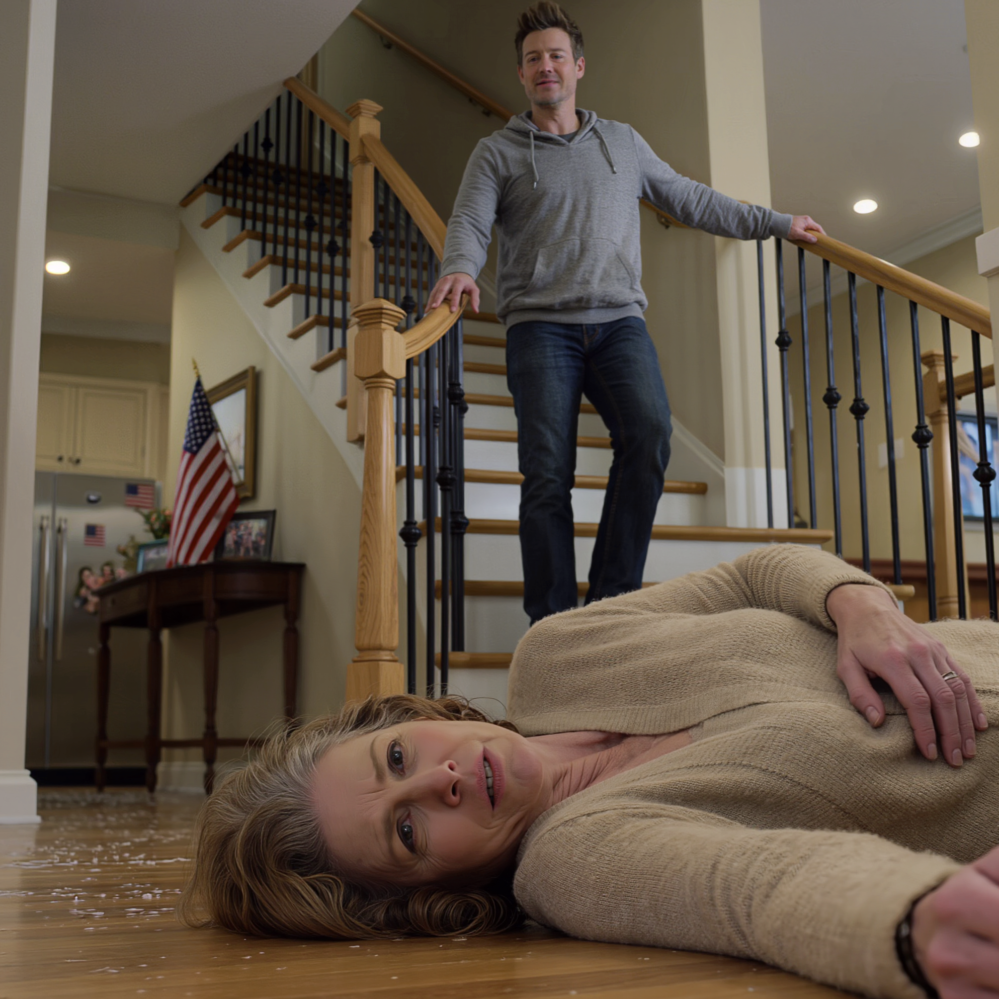 «La mamma è caduta dalle scale!» — ha gridato mio figlio ai medici. Non aveva idea che avessi acceso silenziosamente il registratore che avevo in tasca due minuti prima che accadesse tutto… ed è proprio quell’audio che ha conservato la verità.