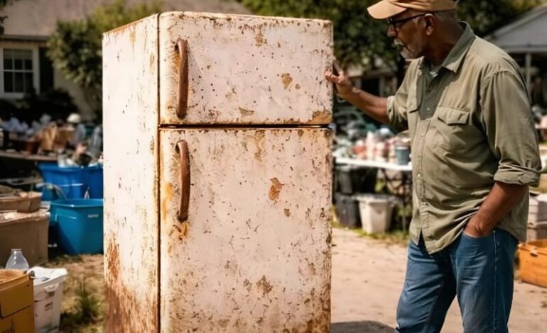 Un uomo ha comprato un frigorifero a un prezzo abbastanza ragionevole, ma quando è arrivato a casa con esso e ha aperto la porta, si è congelato stupito