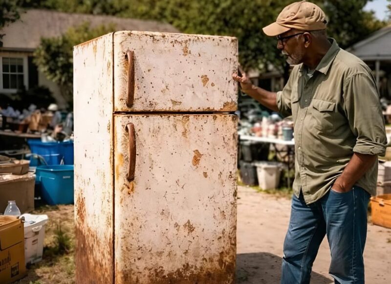 En mand købte et køleskab til en meget rimelig pris, men da han fik det hjem og åbnede døren, blev han lamslået.