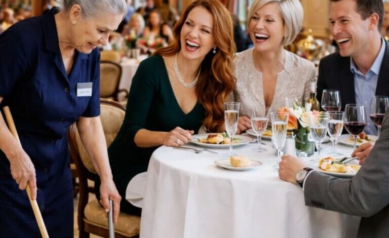 In un ristorante elegante, gli ospiti si sono riuniti e hanno iniziato a deridere l’anziana donna delle pulizie, che avrà avuto circa sessant’anni. Quando mio marito ha visto tutto ciò, si è alzato dal nostro tavolo, si è avvicinato a loro e quello che ha fatto dopo ha scioccato tutti i presenti.