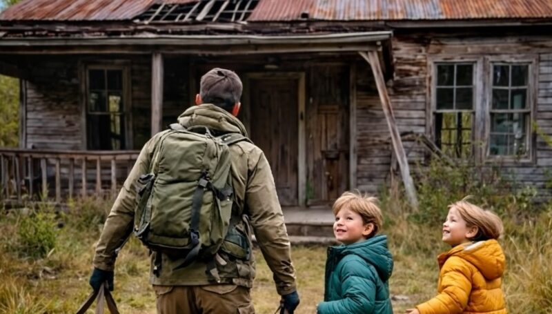 Soldaten kom hjem fra tjeneste og frøs til, da han så sine børn på gaden i det kolde vejr. Men så skyndte han sig og åbnede døren til huset og blev chokeret.