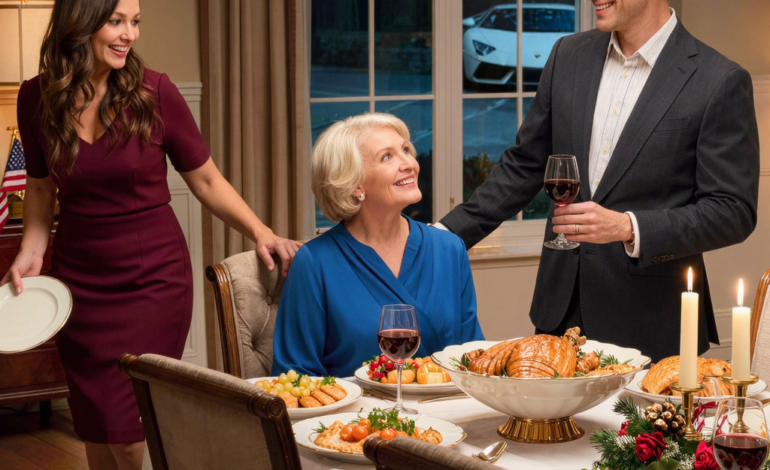På Thanksgiving aften, mens hele familien var …