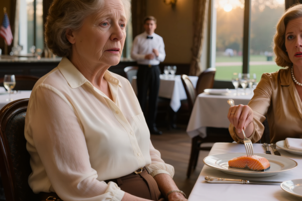 «I poveri non si siedono qui», mi ha urlato in faccia la suocera di mio figlio dopo avermi spinto via il piatto; io ho solo sorriso, ho preso la borsa, sono uscita e dieci minuti dopo, quando il direttore si è fermato al loro tavolo, qualcuno si è finalmente reso conto di aver insultato la donna sbagliata.