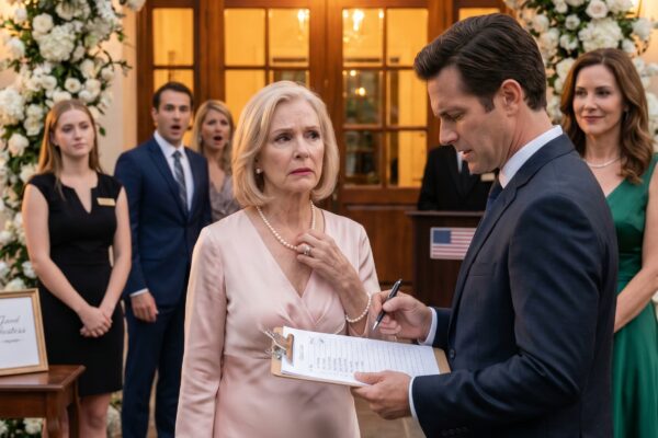 Sono andata al matrimonio di mia nipote indossando l’abito rosa che avevo conservato per un giorno che per me contava ancora. Proprio all’ingresso, mio ​​figlio mi si è parato davanti, ha dato un’occhiata alla lista degli invitati e ha detto: “Mamma, il tuo nome non c’è”. Duecento invitati si sono girati a fissarmi.