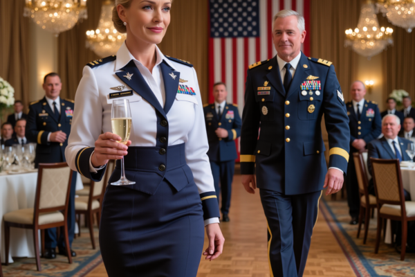 Nove anni fa, il mio fidanzato scappò con la figlia del suo capo la notte prima del nostro matrimonio; a un ballo militare, sogghignò e disse: “Sei ancora solo un’impiegata d’ufficio. Lasciarti è stata la decisione più intelligente che abbia mai preso”, ma tre minuti dopo, un uomo che tutti nella stanza riconobbero all’istante si diresse dritto verso di me, e il mio ex fidanzato si bloccò.