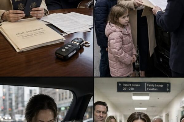 Otte minutter efter vores skilsmisse var endeligt afsluttet, smilede Rowan, som om jeg havde mistet alt. Han smed sin kuglepen på mæglerens skrivebord og sagde: “Der er ikke noget at dele.” Hans familie var allerede på en privat klinik, klar til at fejre ultralydsscanningen af ​​den kvinde, han havde valgt frem for os. Så jeg lagde mine husnøgler ved siden af ​​papirerne, trak to pas op af min taske og sagde: “Du har ret. Jeg vil ikke blande mig i dit nye liv.” Men mappen, der ventede i bilen, fortalte en helt anden historie.