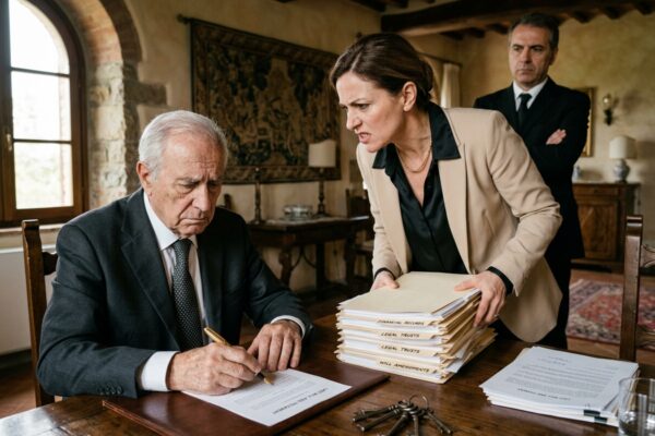 Tre settimane dopo aver seppellito Eleanor, mia figlia mi spinse un atto di proprietà sul tavolo della sala da pranzo e disse: “Firma la cessione della casa, papà. Ti trasferisci in una casa”, mentre suo marito le stava alle spalle già misurando la mia vita come un mobile. Così sorrisi, firmai ogni pagina e lasciai che credessero di aver vinto, perché Eleanor aveva lasciato un’ultima porta aperta che non si erano mai preoccupati di controllare.